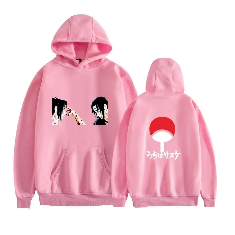 

New Ladies Anime Sweater Naruto Jacket Sasuke Hooded Sweater for Men and Women Winter Clothes Women Anime Hoodie
