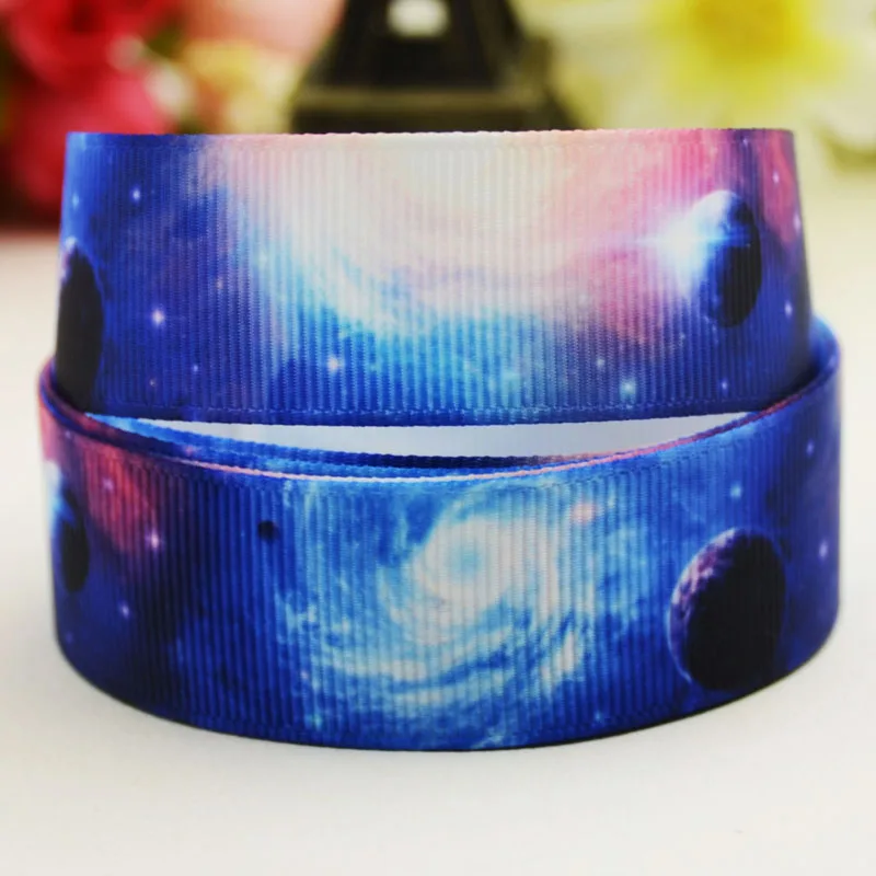 

7/8'' 22mm,1" 25mm,1-1/2" 38mm,3" 75mm Planet printed Grosgrain Ribbon party decoration 10 Yards X-02712