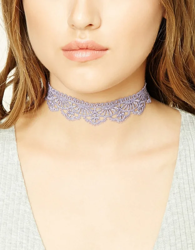 Милое и милое короткое ожерелье из кружева 6 цветов женское украшение для