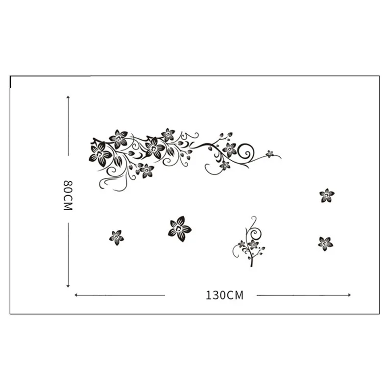 

Large Black Butterfly Tree Flower Vine Art Wall Decal Stickers Home Decor DIY