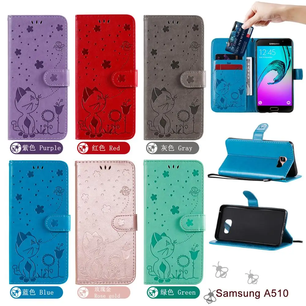 

Cartoon Cat Flip Case For Samsung A01 Core A11 A21 A31 A41 A51 A71 M01 M11 M21 M31 M51 M30s Little Bee Leather Wallet Phone Case