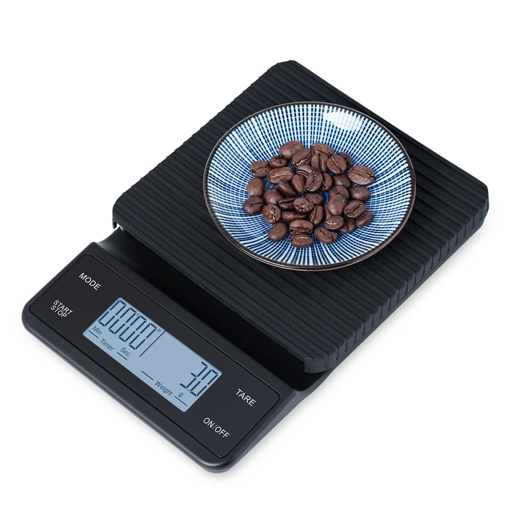 B&aacute;scula Digital de caf&eacute; para cocina, con temporizador, herramientas de cocina para el hogar, accesorios de caf&eacute;, 3kg/0,1g-1