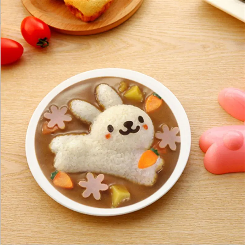 

4pcs DIY Sushi Mold Onigiri Rice Ball Food Press cartoon Sushi Maker Mold Japanese Home Kitchen Bento Accessories Tools