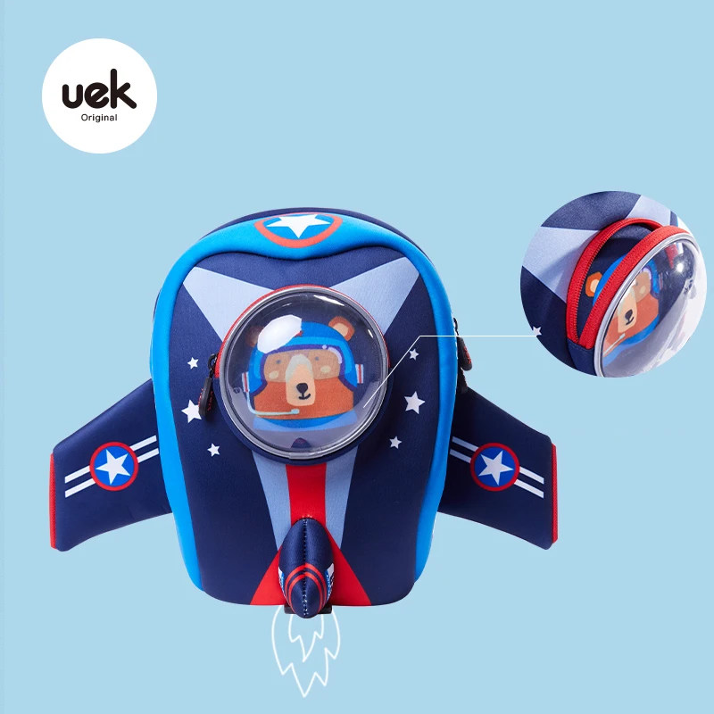 Uek малыш горячие продажи школьные сумки самолет мультфильм анти-потеря детей