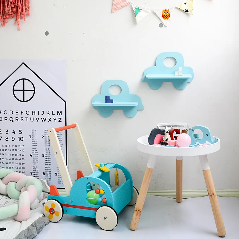 Деревянная декоративная настенная полка в скандинавском стиле для детской