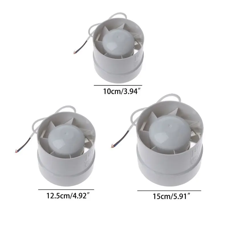 Round Pipe Fan Duct Booster Exhaust Ventilator Ventilation Vent Air 4" 5" 6" Mute for Window Bathroom Toilet Kitchen 220V M7DF