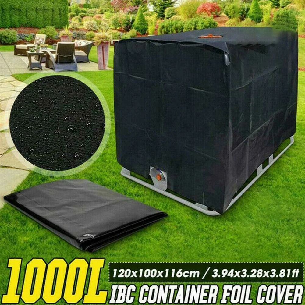 

2 Colors Outdoor Garden Waterproof Cover 1000 liters IBC Rain Water Tank Container Ton Barrel Sun Protective Foil Dust Covers