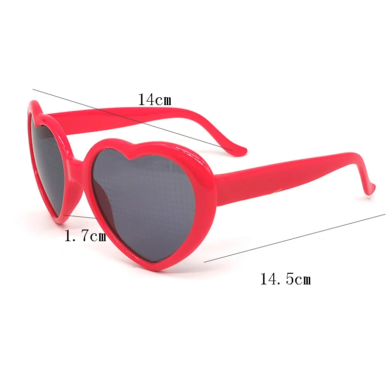 

Love Heart Shape Sunglasses Women 1PC Frame Light Change Love Heart Lens Colorful Sun Glasses Female Red Pink Shades