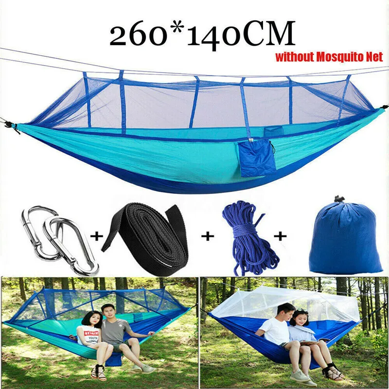 Портативный уличный гамак для кемпинга на 1 2 человека с москитной сеткой