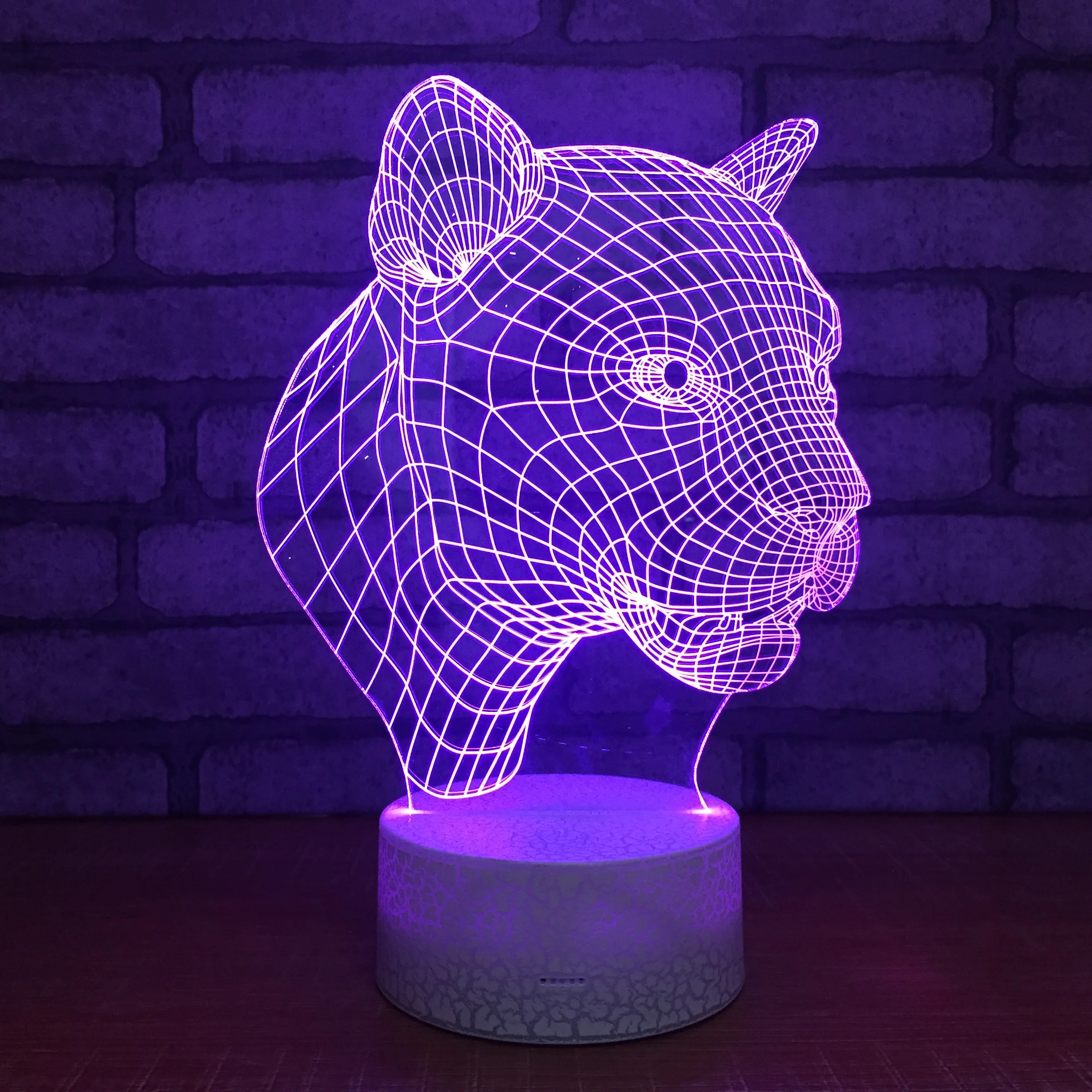 Гепард Леопард 3D светодиодный ночсветильник USB спальня гостиная бар атмосфера