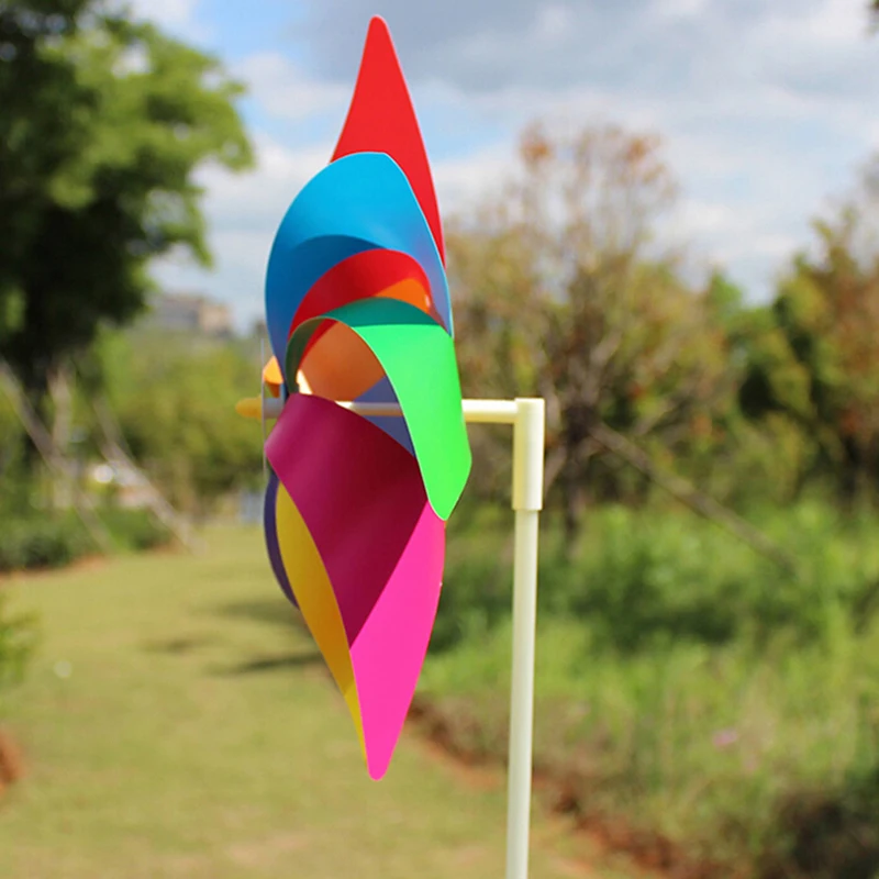 Molino de viento para fiesta al aire libre, juguete de decoraci&oacute;n para ni&ntilde;os, accesorios coloridos para decoraci&oacute;n de baile, Patio, jard&iacute;n-4
