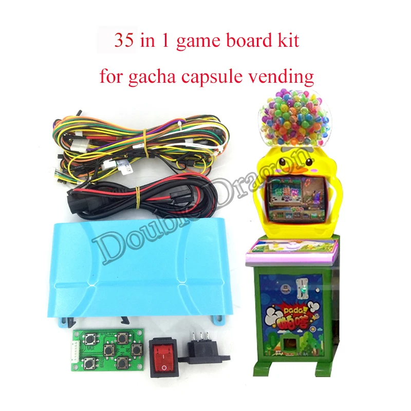 

35 в 1, игровая настольная установка gacha в виде капсулы, настольные кабели, переключатель, игровые автоматы для детей с монетами, торговый авто...