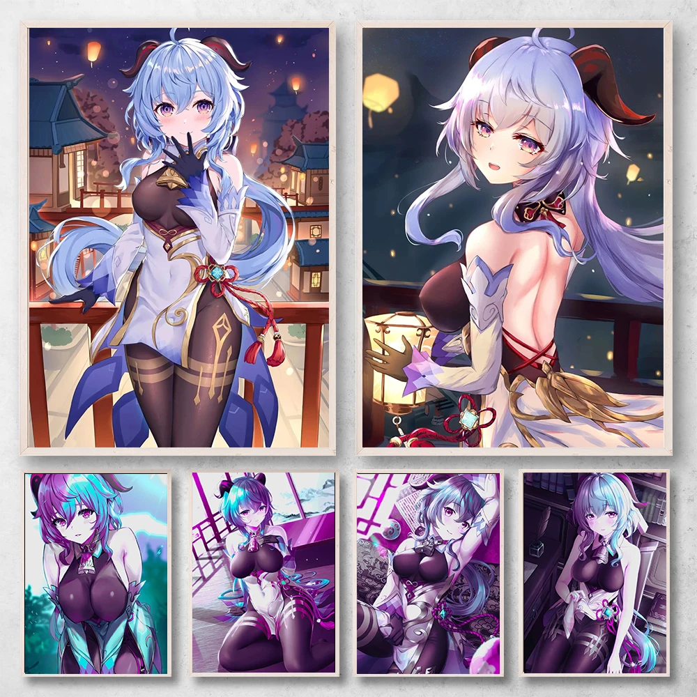 

Genshin Impact Ganyu Poster Game Canvas Painting Anime Girl Wall Art Prints Dorm Picture For Living Room Bedroom Home Decor Gift
