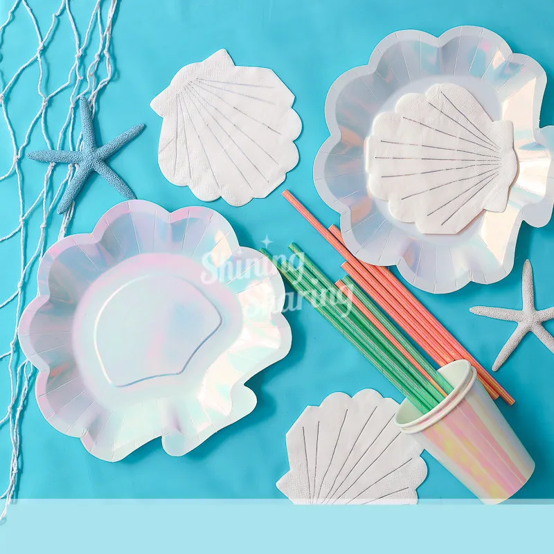 Декоративная раковина для вечеринки в честь Дня Рождения Русалочки одноразовая