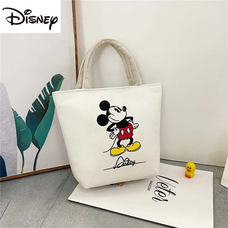 

Student Boutique Shopping Bag Cartoon Disney Mickey Small Fresh Canvas Tote Bag Shoulder Bag Reusable Gifts Very Durable