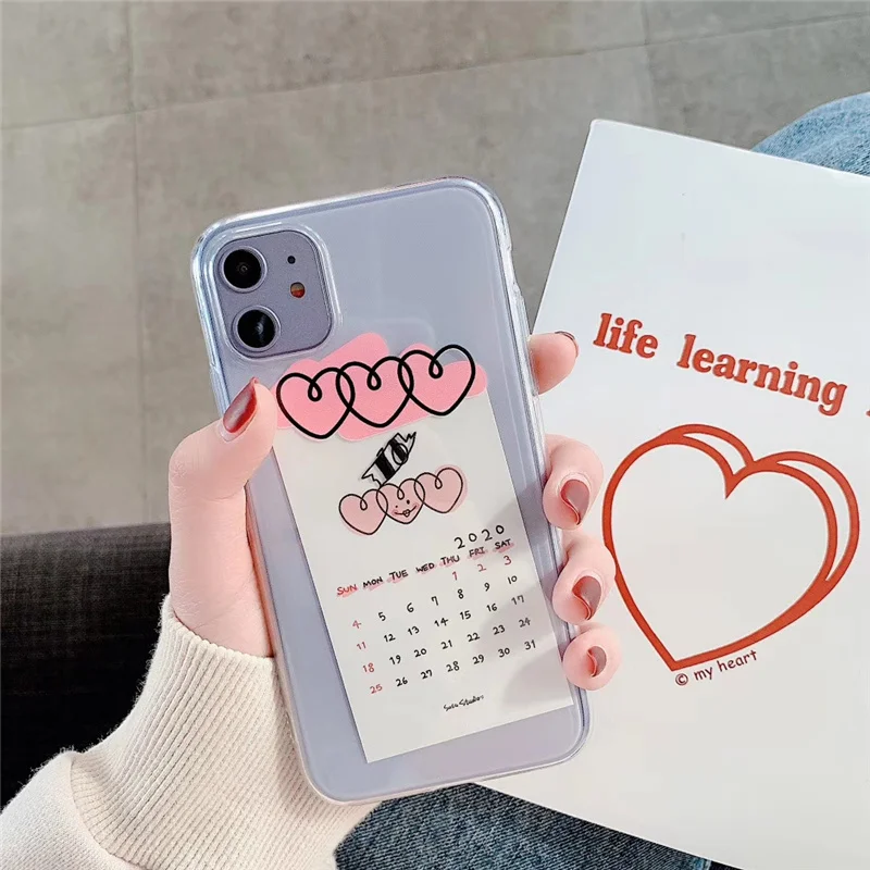 Дата календаря карты 2020 чехол для 11Pro iPhone 11 Pro Xs Max Xr X 6 6S 7 8 Plus Милая художественная