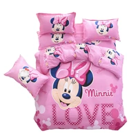 girl minnie mouse bedding set 34 pieces single twin size duvet covers for baby kids mickey mouse 3d bed linens full queen size