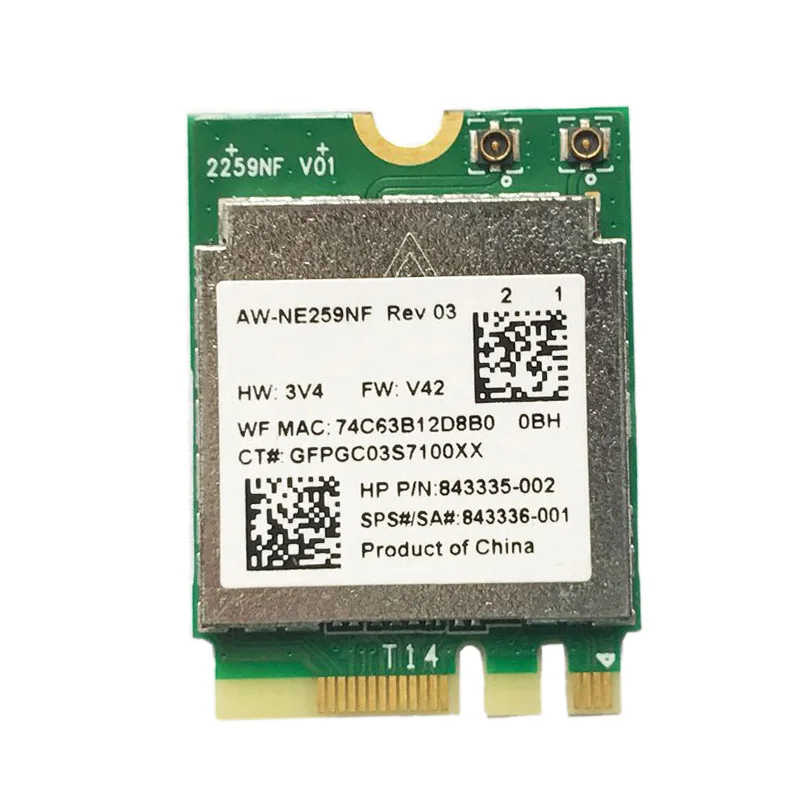 

RTL8188EE AW-NE259NF 2.4G NGFF M2 802.11B/G/N SPS 843336-001 150Mpbs Wireless Network Card for Slimline 410 411 450 455