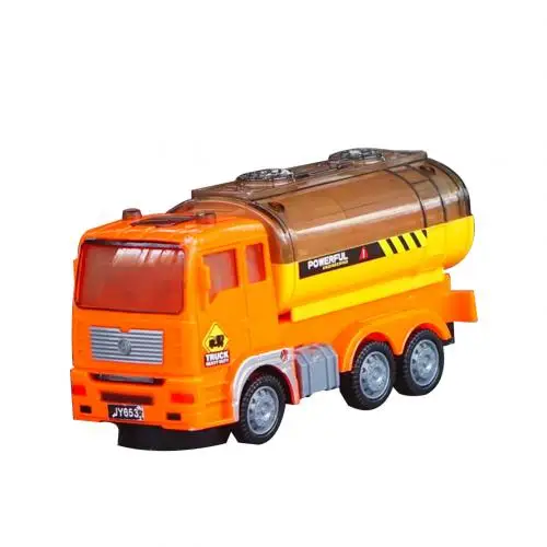 Blue Tanker 1:43 Diecast Engineering Toy Multi-directional Lighting Oil Tanker Loader Mixer Truck Model Kids Electric Car Toy - Цвет: Blue Tanker