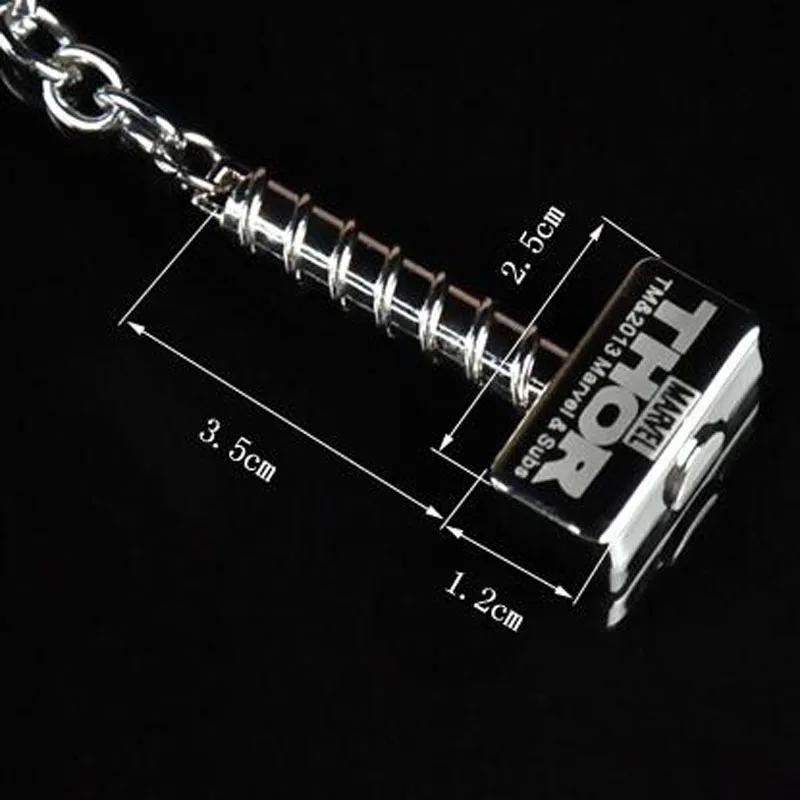 10pcs/lot Fashion Jewelry The Avengers Key Chains Thor Hammer Pendant Keyring Alloy Creative Party Favors for Marvel Fans | Украшения и