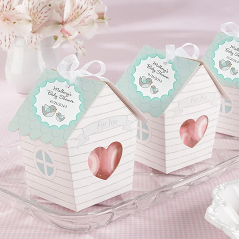 50pcs Mini Love Nest Bird house Baby Shower Candy Box Wedding Candy Boxes wedding favor chocolate gift  box