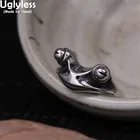 Бесгливые высокомерные Mr кольца с лягушкой для мужчин и женщин, мужские ювелирные изделия с животными удачи, Глянцевые Серебряные спящие лягушки 925 пробы, кольца для спящих лягушек