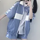 Летний костюм с принтом love, японская Солнцезащитная рубашка с коротким рукавом jk + спортивные шорты, милые корейские свободные комплекты из двух предметов для девушек