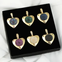 juya handmade micro pave zircon luxury gold plated love heart charms for diy women fashion lovely pendant bridal jewelry making