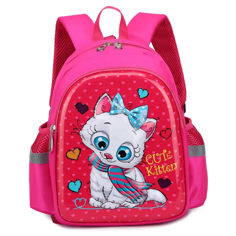 Детские Новые Красивые школьные сумки с 3D-принтом мультяшного кота, школьные рюкзаки для маленьких девочек и мальчиков, школьные рюкзаки с ...