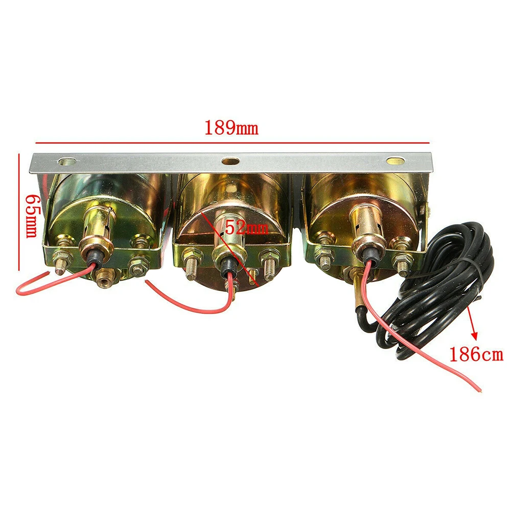 Набор хромированных манометров 3 в 1 для автомобиля измеритель давления масла и