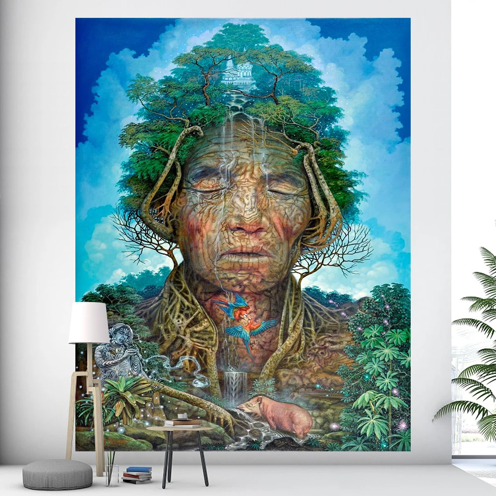 Абстрактная живопись гобелен для домашнего декора Мандала психоделический со