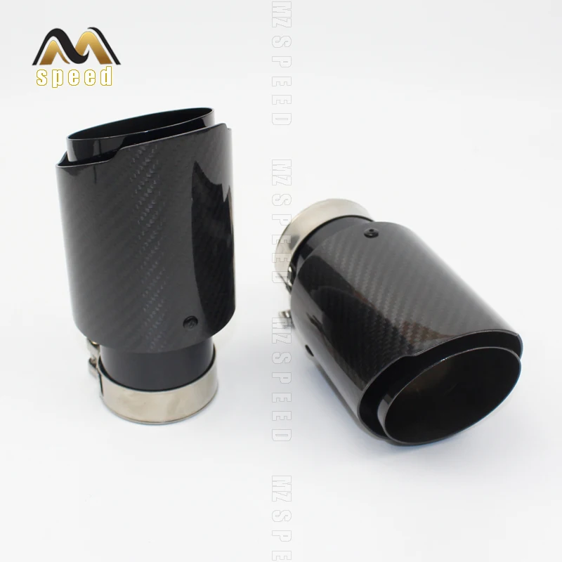 

car accessories exhaust muffler tail throat straight edge bright surface carbon fiber black stainless steel for BMW E46 E90