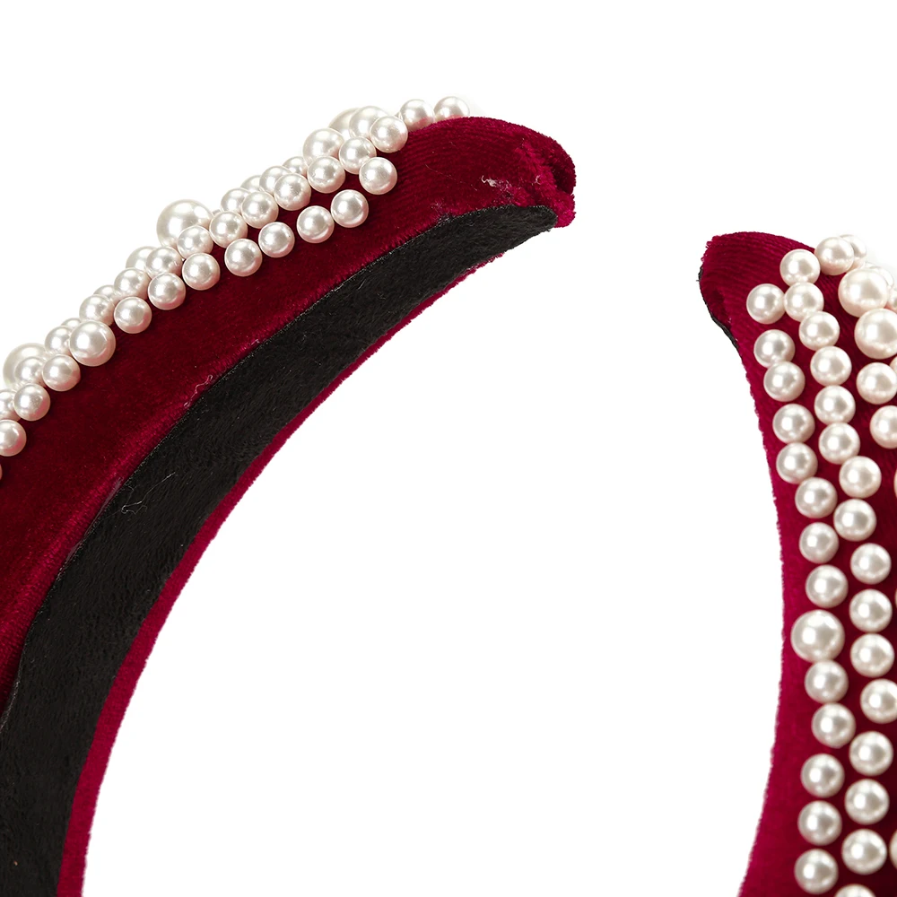 MOLANS Pearl Padded Sponge Vintage Hair Hoop Fashion Elegant Hair Band Women Headband Hair Accessories Headwear New