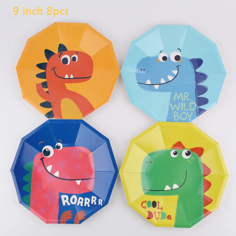 Динозавр товары для вечерние одноразовая посуда бумажные полотенца тарелки