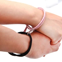 magnetic charm bracelet stainless steel love heart pendant charm couple bracelets for lovers friend braid rope bracelets jewelry