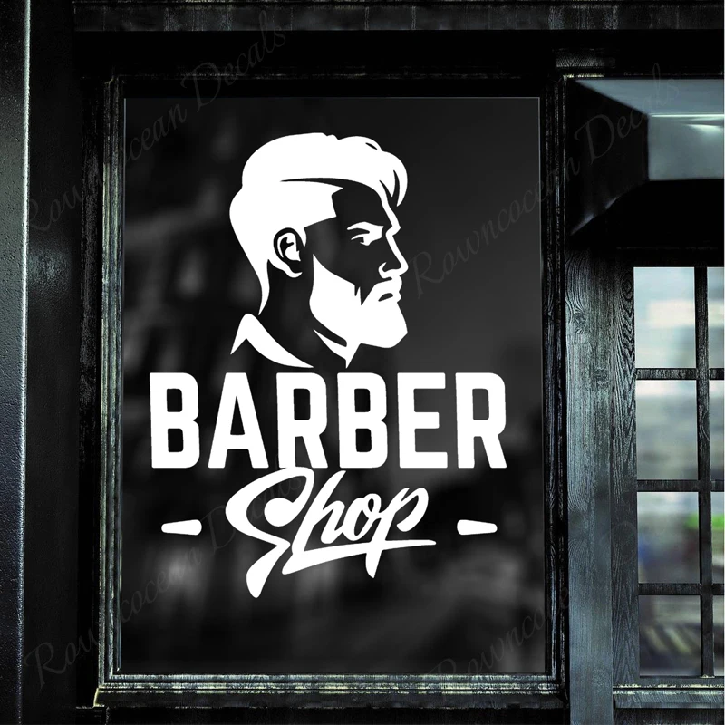 

Barber Shop Wall Stickers Vinyl Hairstylist Barbershop Hair Salon Window Decals Removable Self Adhesive Murals Wallpaper 4549