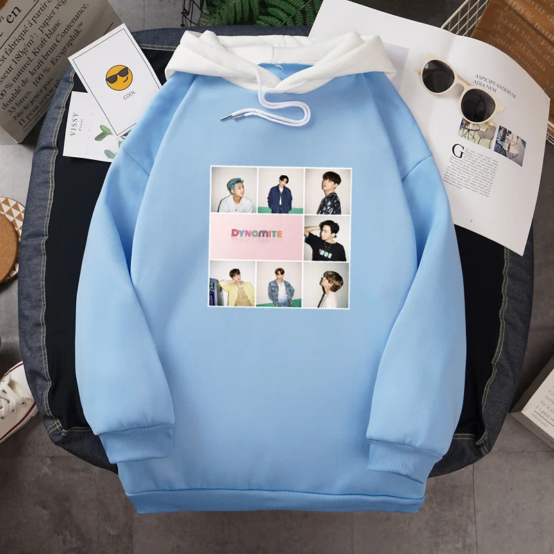 

New Fashion KPop Dynamite 3D Cropped Hooded Tops Women Harajuku Streetwear Hiphop 3D Crop Top Hoodie Sweatshirts K-pop Clothes