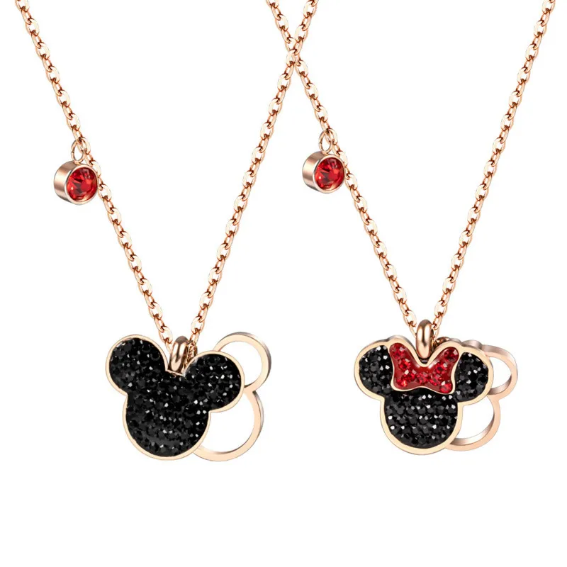 Disney Микки и Минни Маус Женское Ожерелье Подвеска цепи студент многослойное