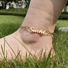 Ножной браслет Cazador для женщин, браслет на ногу из нержавеющей стали золотого цвета, индивидуальный пляжный аксессуар