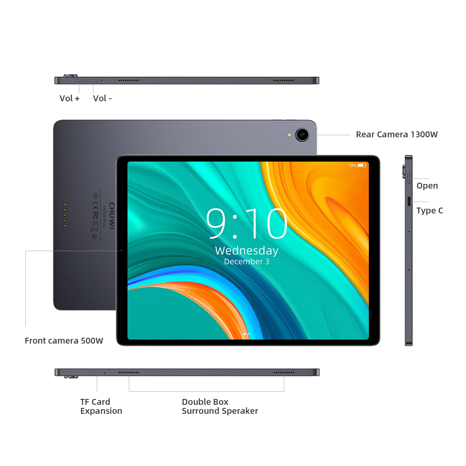 CHUWI HiPad Plus планшет с 6-дюймовым дисплеем восьмиядерным процессором MTK ОЗУ 4 Гб ПЗУ 128