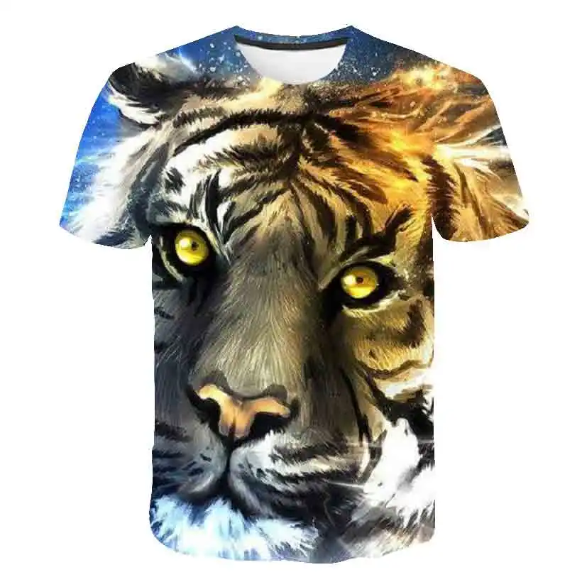 

Kids Summer 3D Tiger Printing T-shirt Summer Casual Boys Girls Short-Sleeved O-Neck Shirt Fashion Children Cool T-shirts