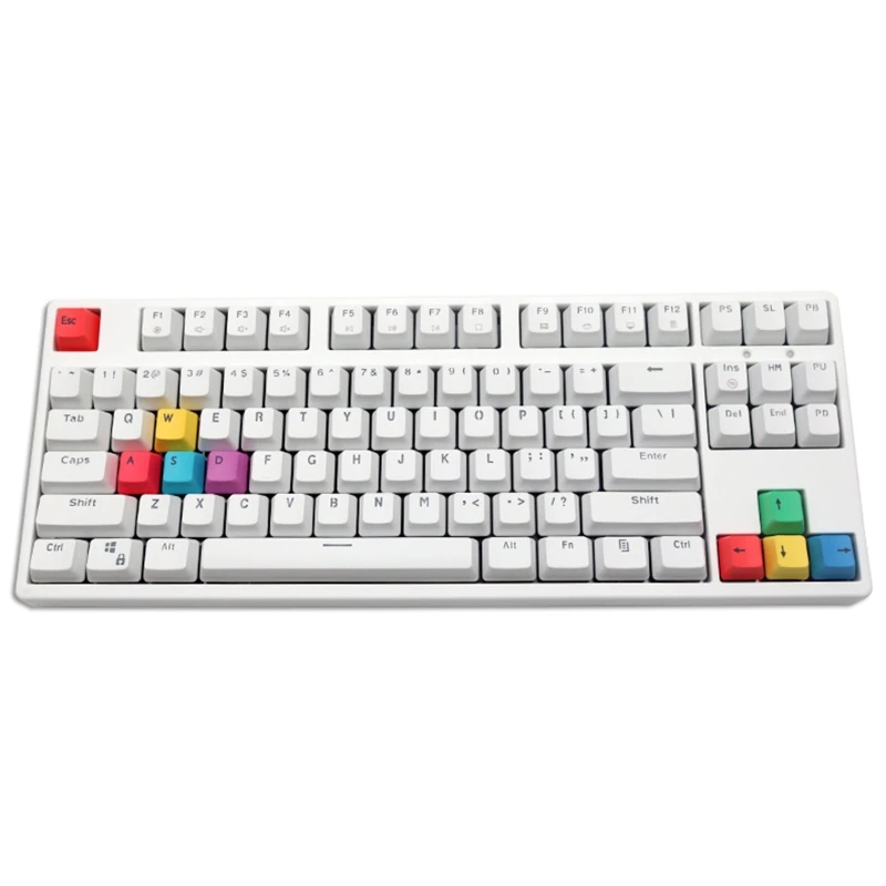 

Replaceable WASD Mechanical Keyboard Keycaps OEM Profile PBT RGBY Modifiers 9 Keys -Laser Engraved Keycaps