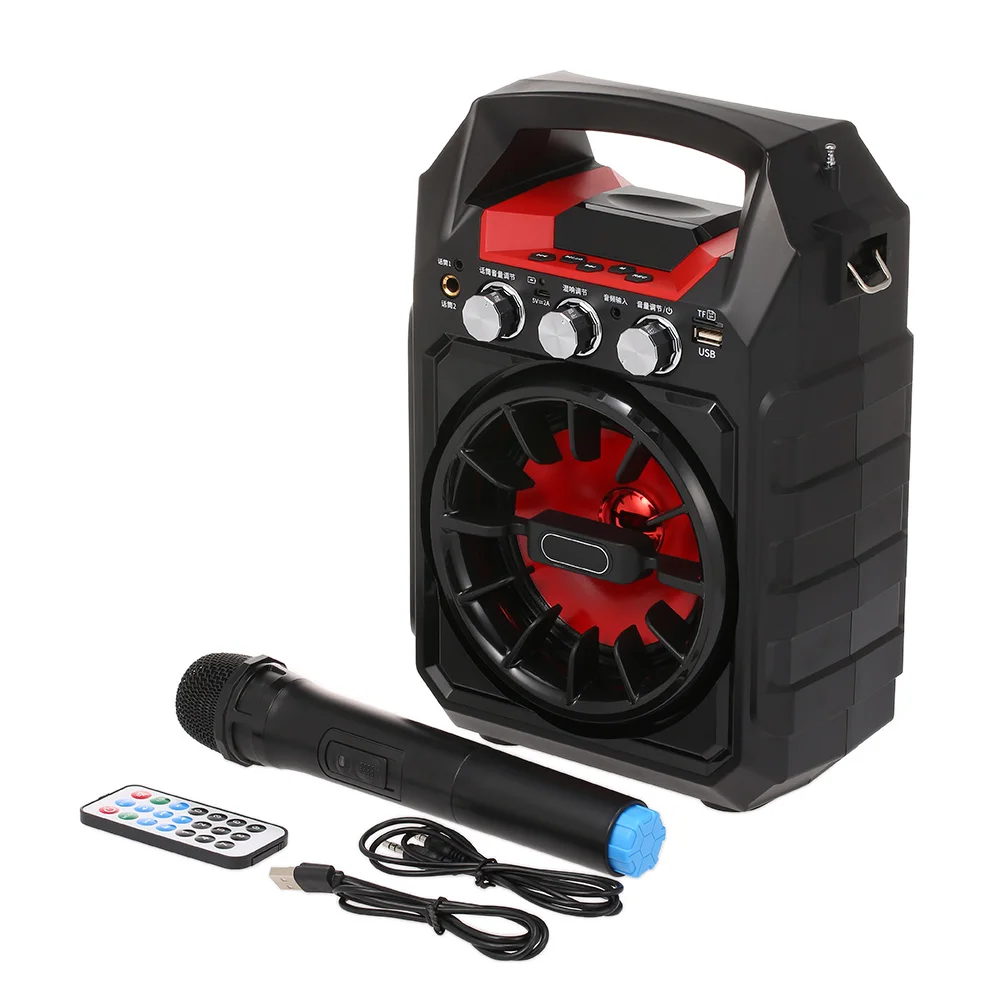 Портативный Bluetooth Динамик s 15 Вт напольный ручной микрофон FM радио карта TF AUX IN U