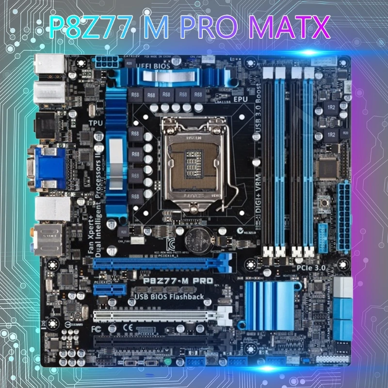 Материнская плата P8Z77 M Pro DDR3 32 Гб подходит для P8Z77-M PRO H77 H67 Q77 B75 P67 1155-Pin MATX небольшая