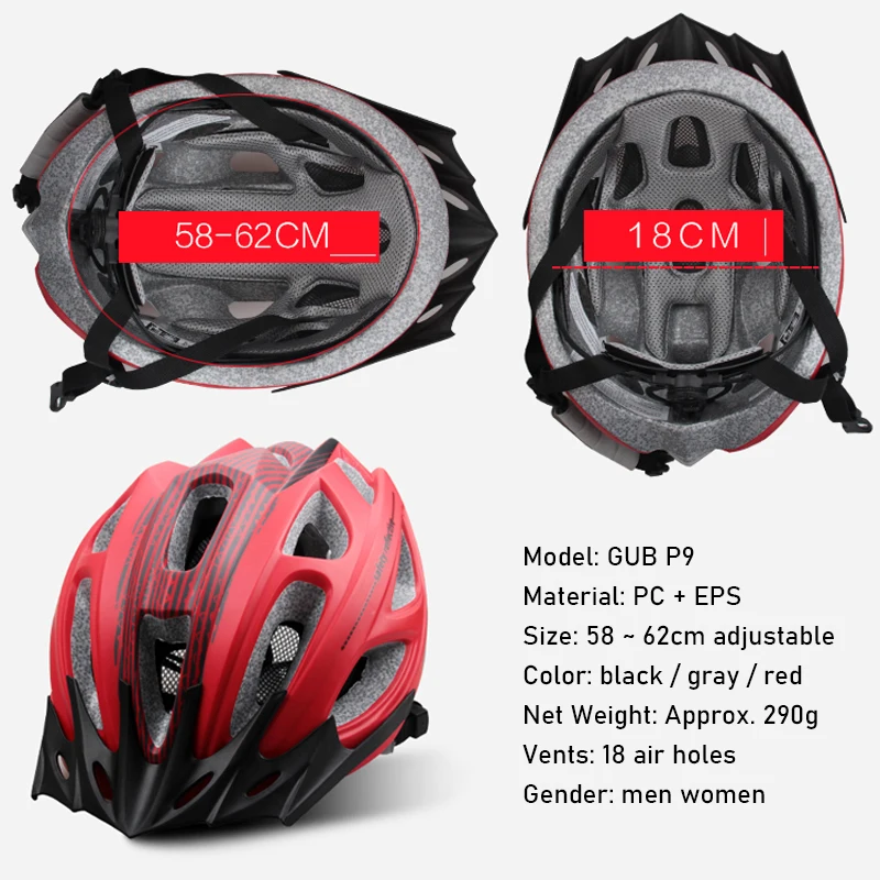 

EPS Ultralight Cycling Helmet For Men Women Integral Molded Insect Net MTB Helmet Mountain Road Bicycle Cycling Safe Cap GUB P9