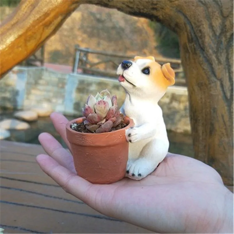 Милая статуя щенка искусственное животное пасторальная