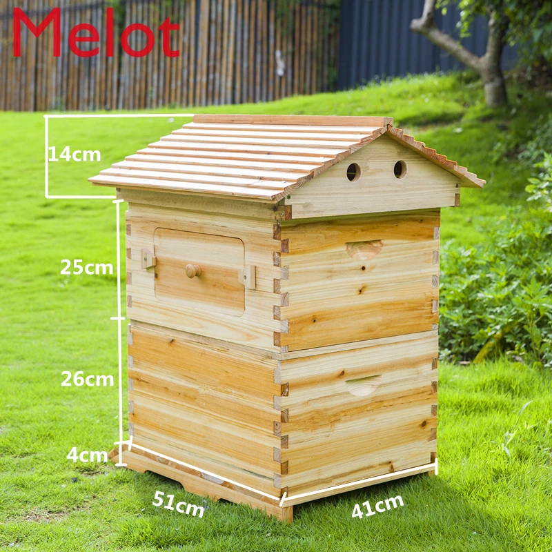 Smart automatic Wooden Beehive honey flowing Bee Hive with 7 PCS plastic beehive Frames good choice for home garden | Дом и сад