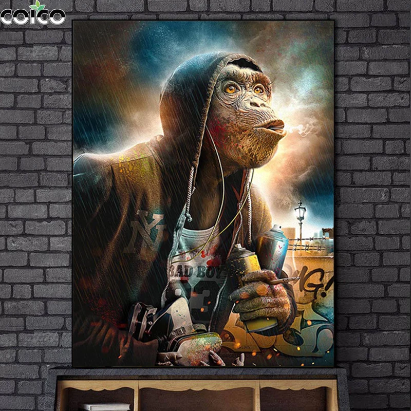 

Dog Orangutan Panda Wall Art Canvas Painting Home Decorativas Movie Art Wall Poster Print Impressionist Painting For Study Room