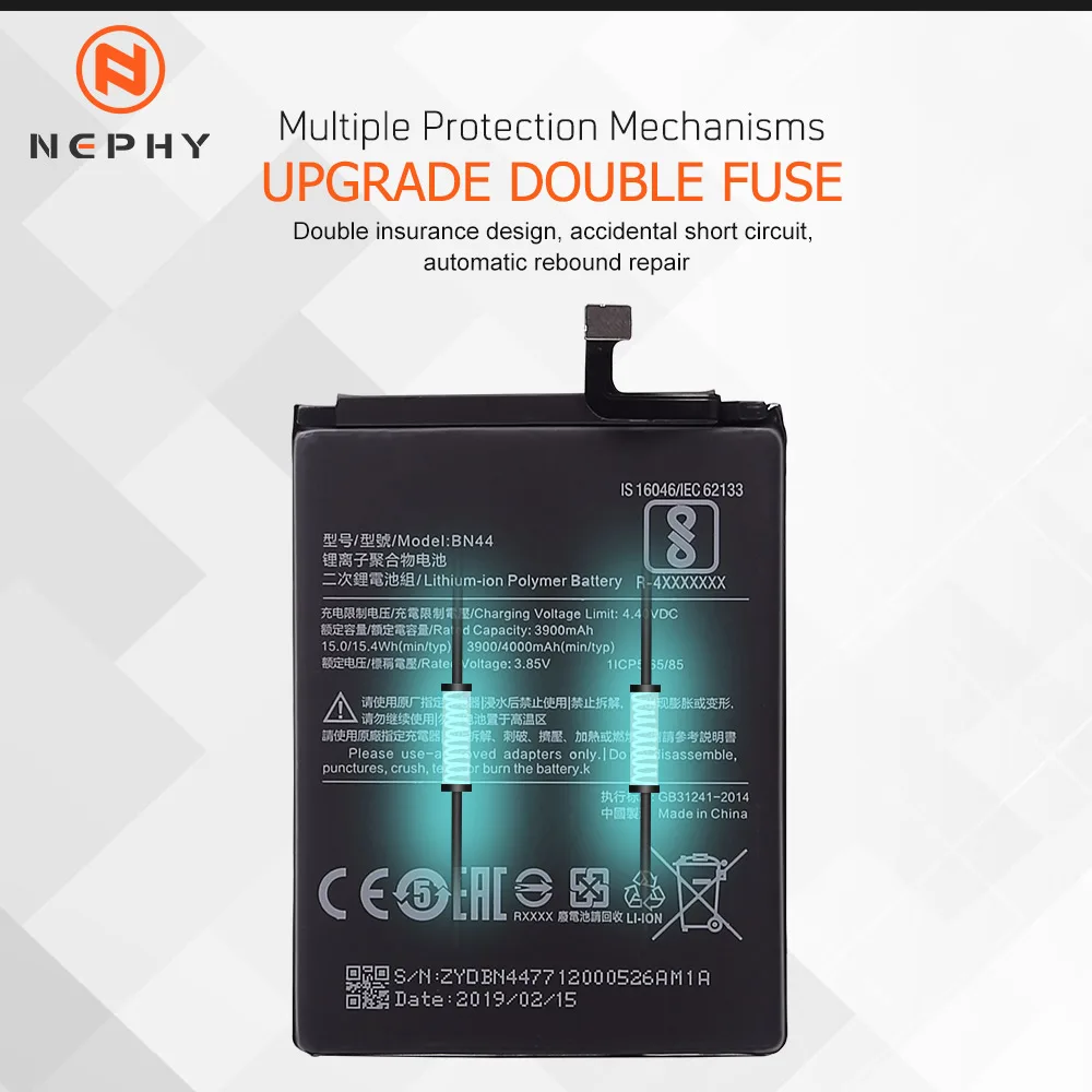 New Nephy Original Battery BN44 For Xiaomi Redmi 5 Plus Batteries Mobile Phone Replacement Accumulator Free Tools In Stock Track | Мобильные