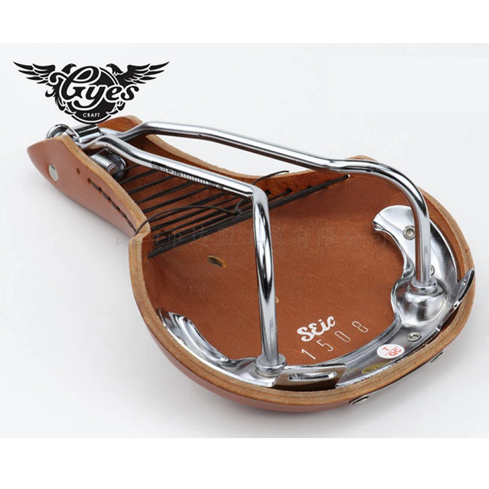 Классическое седло в стиле ретро винтажное кожаное для шоссейного велосипеда